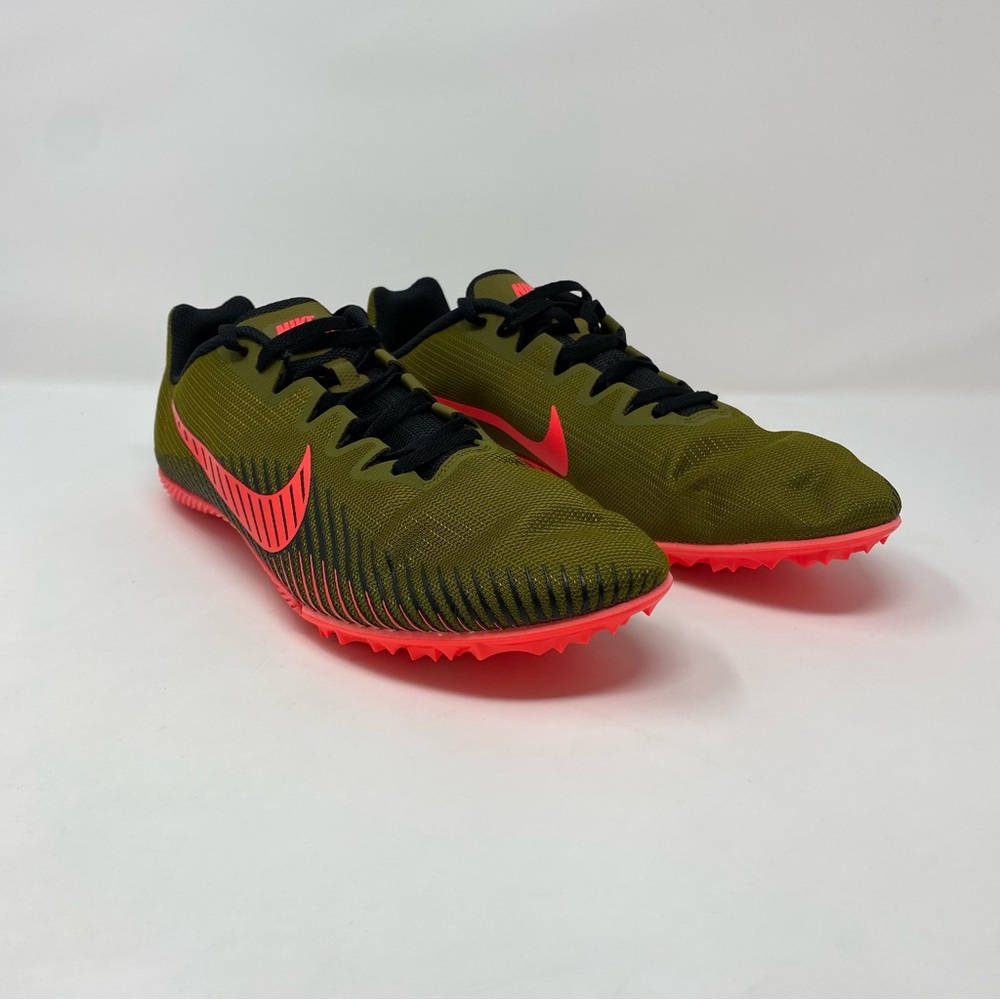 Nike Men's Zoom Rival M 9 Track and Field Running Shoes Size 12 Olive/Orange